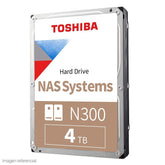 Disco Duro NAS Toshiba N300, 4TB, SATA 6.0Gb/s, 7200rpm, 256MB Cache, 3.5", 3Y