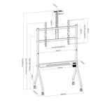 Rack Móvil Pedestal Para Pantalla interactiva, 55 a 110 pulgadas, Soporta 120KG