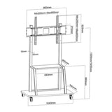 Rack Móvil Pedestal Para Pantalla interactiva, 42"-100", Soporta hasta 120KG