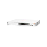 Switch Administrable HPE Aruba IO 1830, 24 GbE, 12/24PoE, 195W, 2 SFP, L2, 2 Años (JL813A)