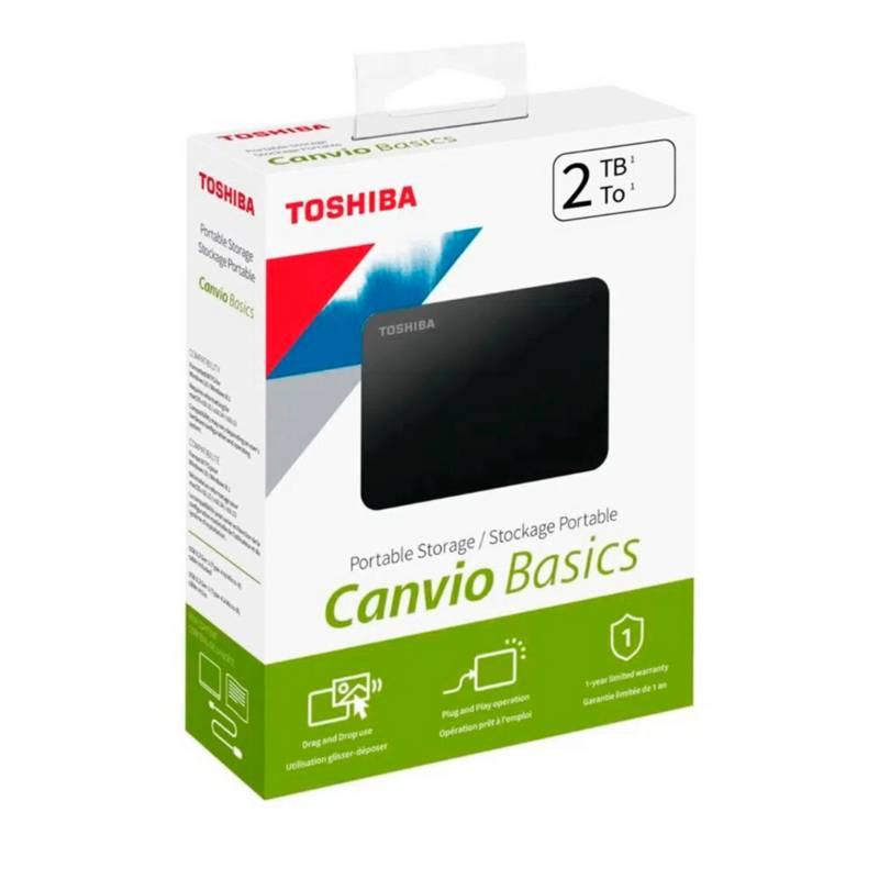 Disco Duro Externo Toshiba Canvio Basci, 2TB, USB 3.0, 2.5", Negro, 1Y (HDTB520XK3AA)