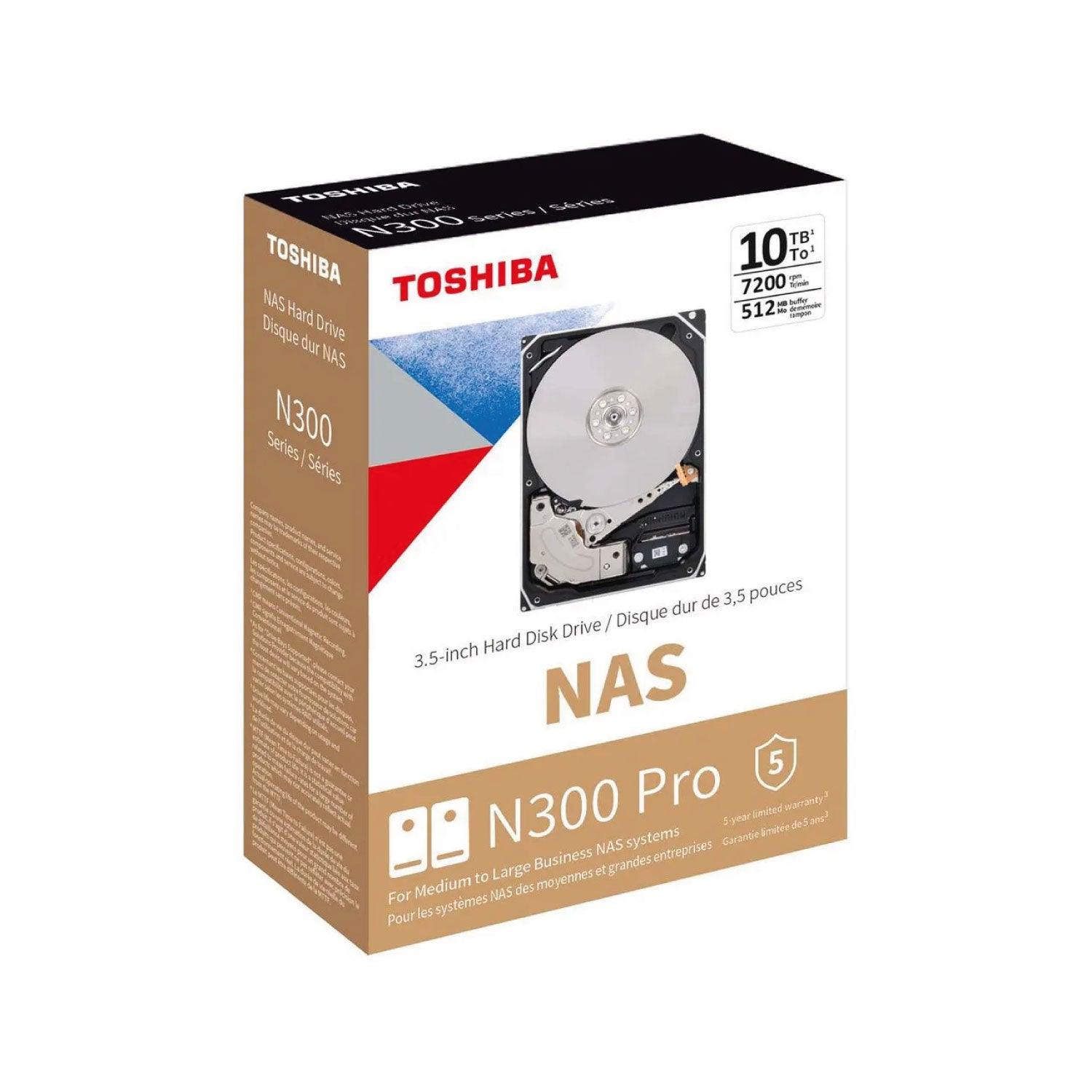 Disco Duro NAS Toshiba N300 PRO, 10TB, 3.5", Sata 6.0Gbps, 7200rpm, 5Y (HDWG71AXZSTB) Imagen principal del producto