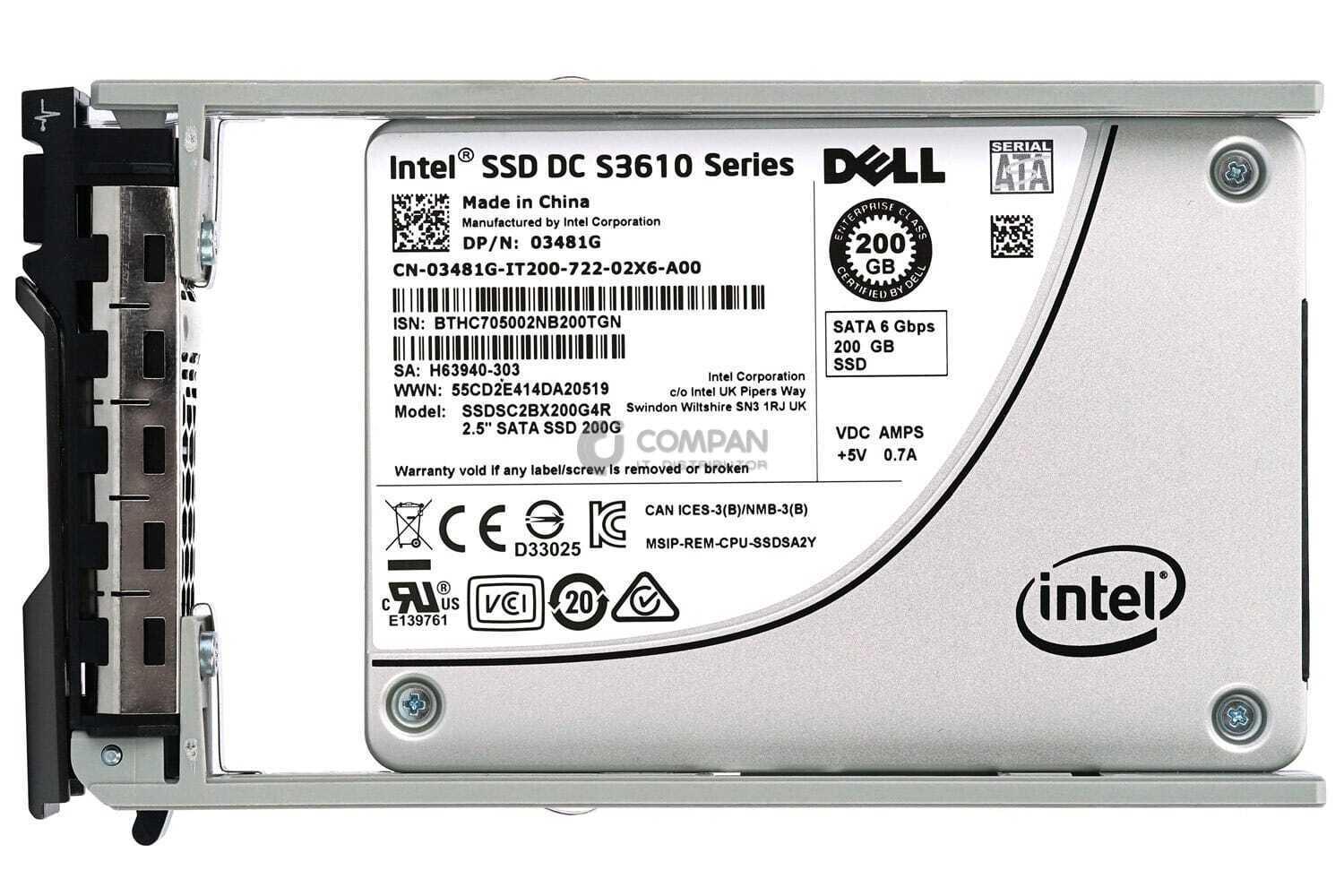 Disco Sólido Servidor Dell 200GB SSD, SATA 6Gbps, 2.5", HotPlug, 1Y (400-ATFR) Imagen secundaria del producto