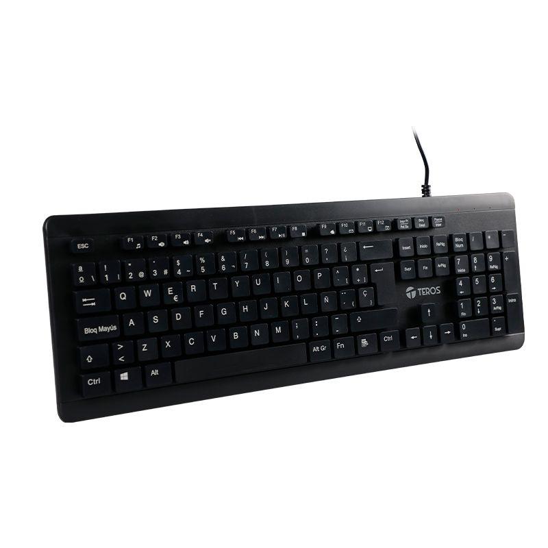 Teclado Teros TE-4065N, Negro, Sellado, Lavable IPX7, USB, 1Y (TE-4065) Imagen principal del producto