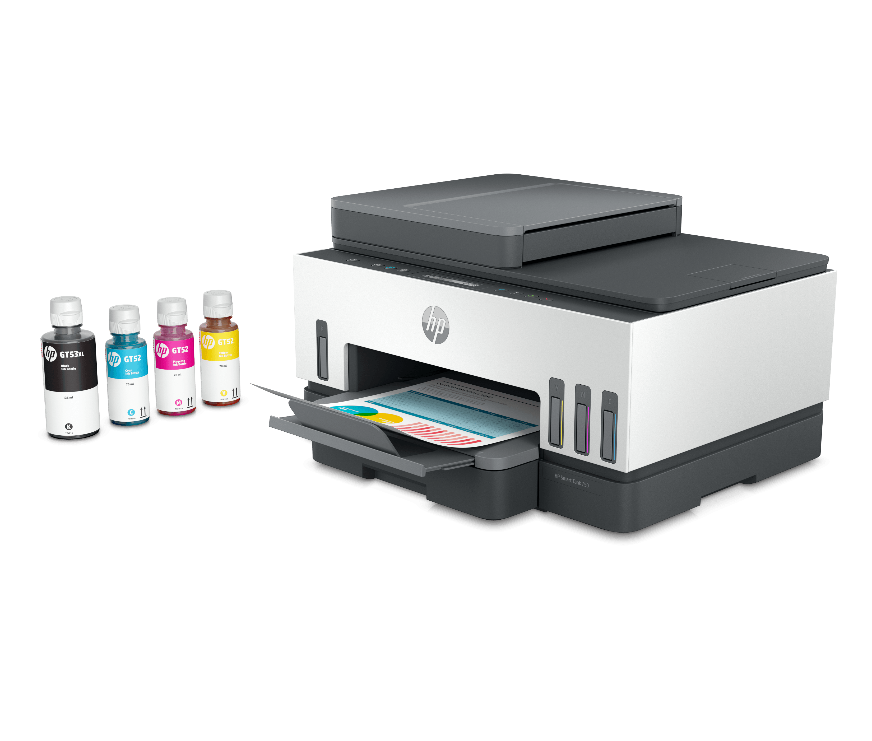 Impresora Mult. HP Smart Tank 750, USB, WiFi, LAN, Bluetooth, Dúplex, ADF