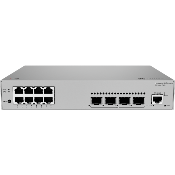 Switch Administrable Huawei S220-8T4S, 8 GbE, 4 SFP, L2, 1 Año (S220-8T4S)