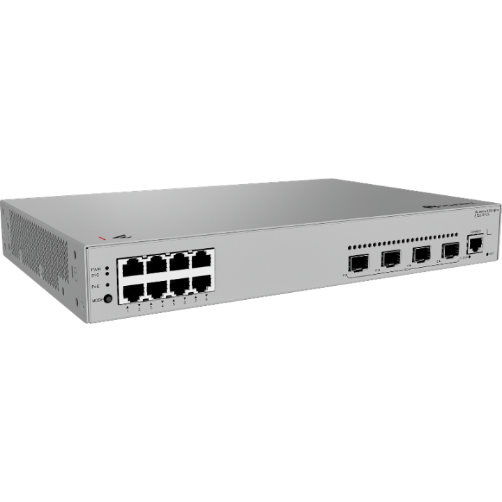Switch Administrable Huawei S220-8P4S, 8 GbE, PoE, 4 SFP, 124W, L2, 1 Año (S220-8P4S)