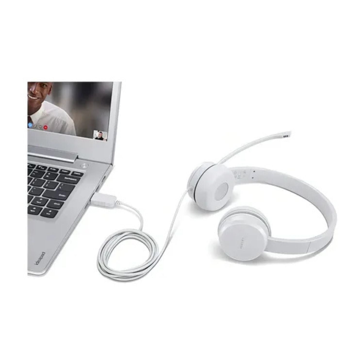Audífono Lenovo 110, USB, C/Microf., Gris, 1 año (GXD1E71385)