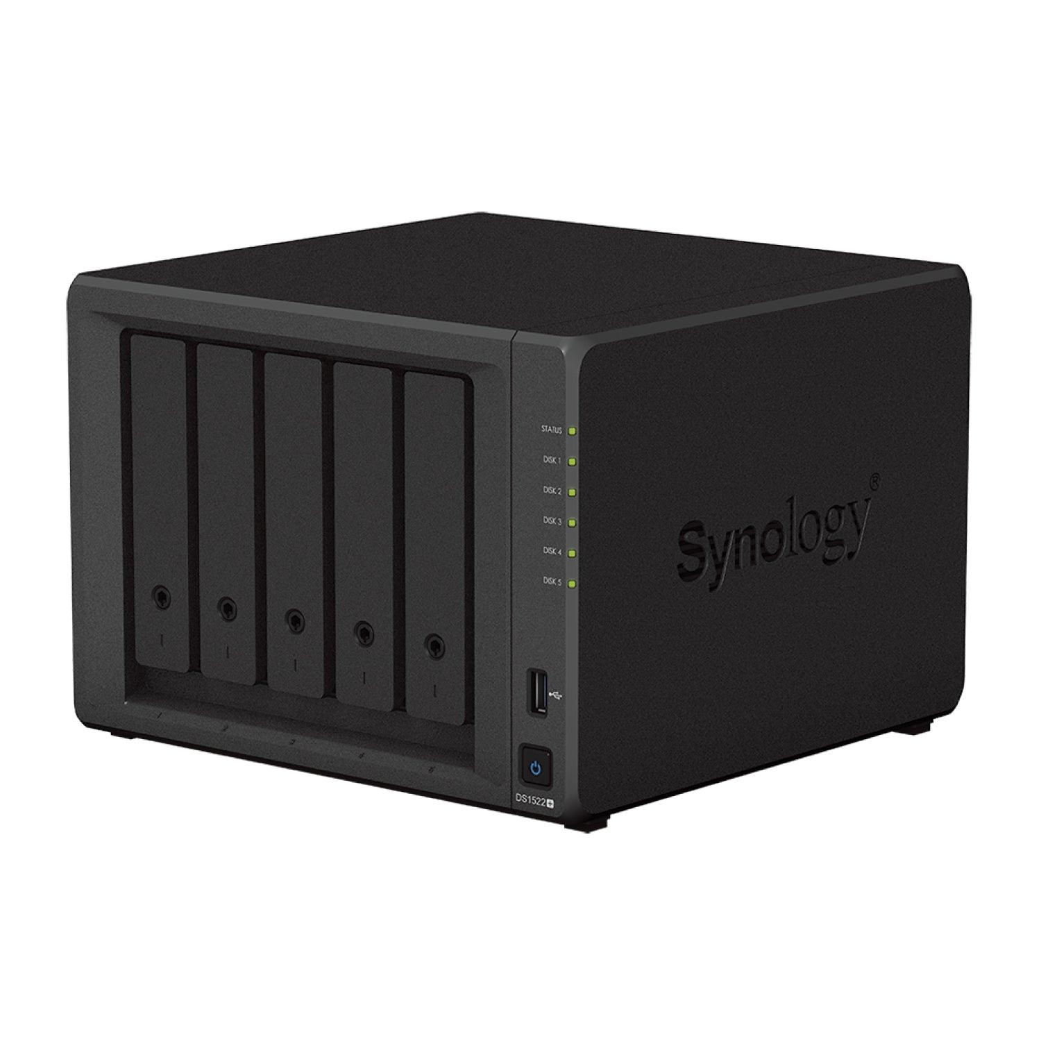 Almacenamiento NAS Synology DiskStation DS1522+, 2C, 8GB, 5 bahías, 0TB, 3 años