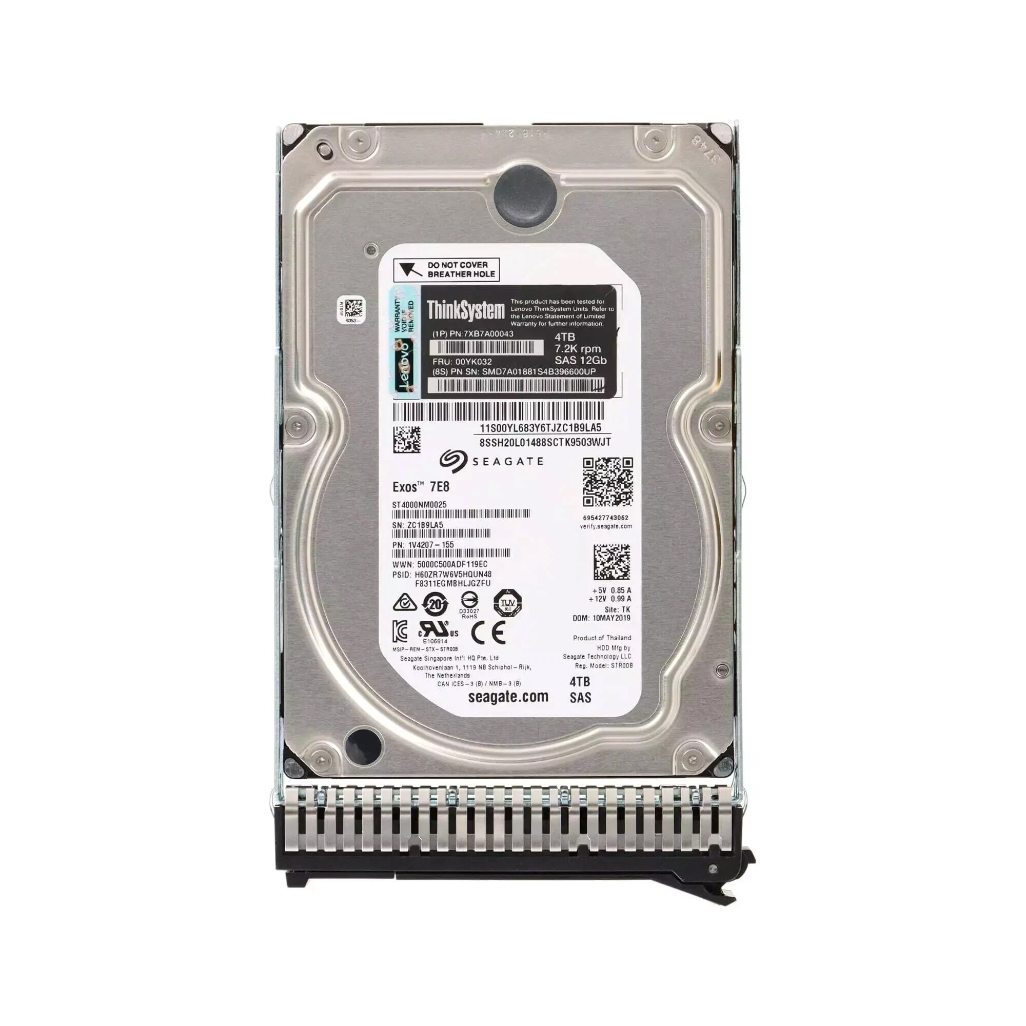 Disco Duro Servidor Lenovo 4TB HDD, 7.2k SAS 12Gbps, 3.5", 1 Año (7XB7A00043) Imagen principal del producto