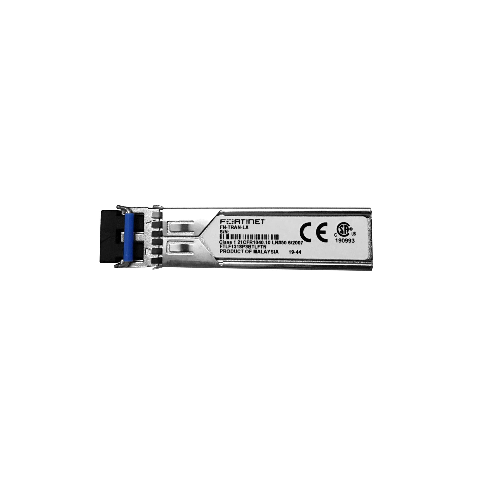 Transceiver Fortinet, SFP LX, 1Gbps, 10k metros, LC, SMF, SFP/SFP+, 1 Año (FN-TRAN-LX) Imagen principal del producto