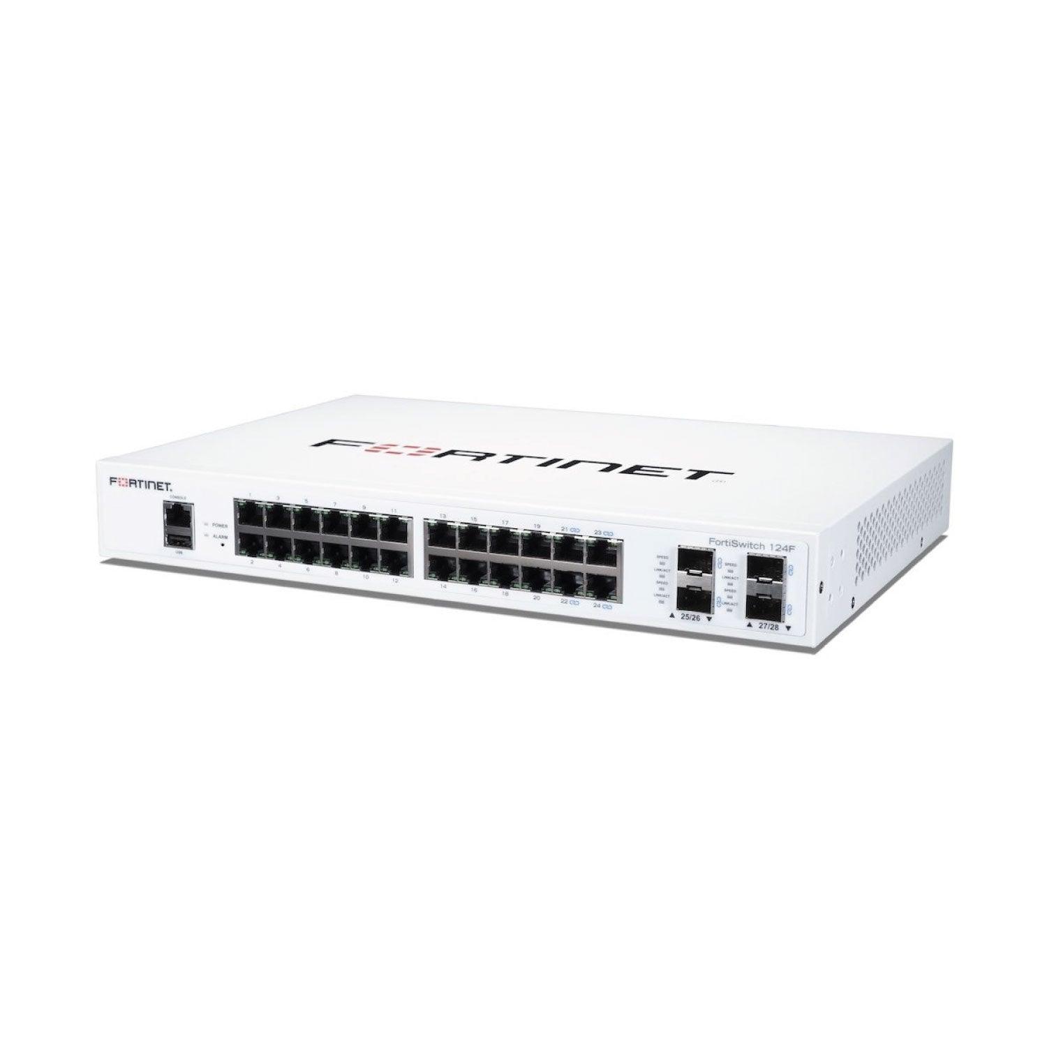 FortiSwitch Fortinet 124F, L2+, 24GbE, 4 SFP+, 1 Año hardware (FS-124F) Imagen secundaria del producto