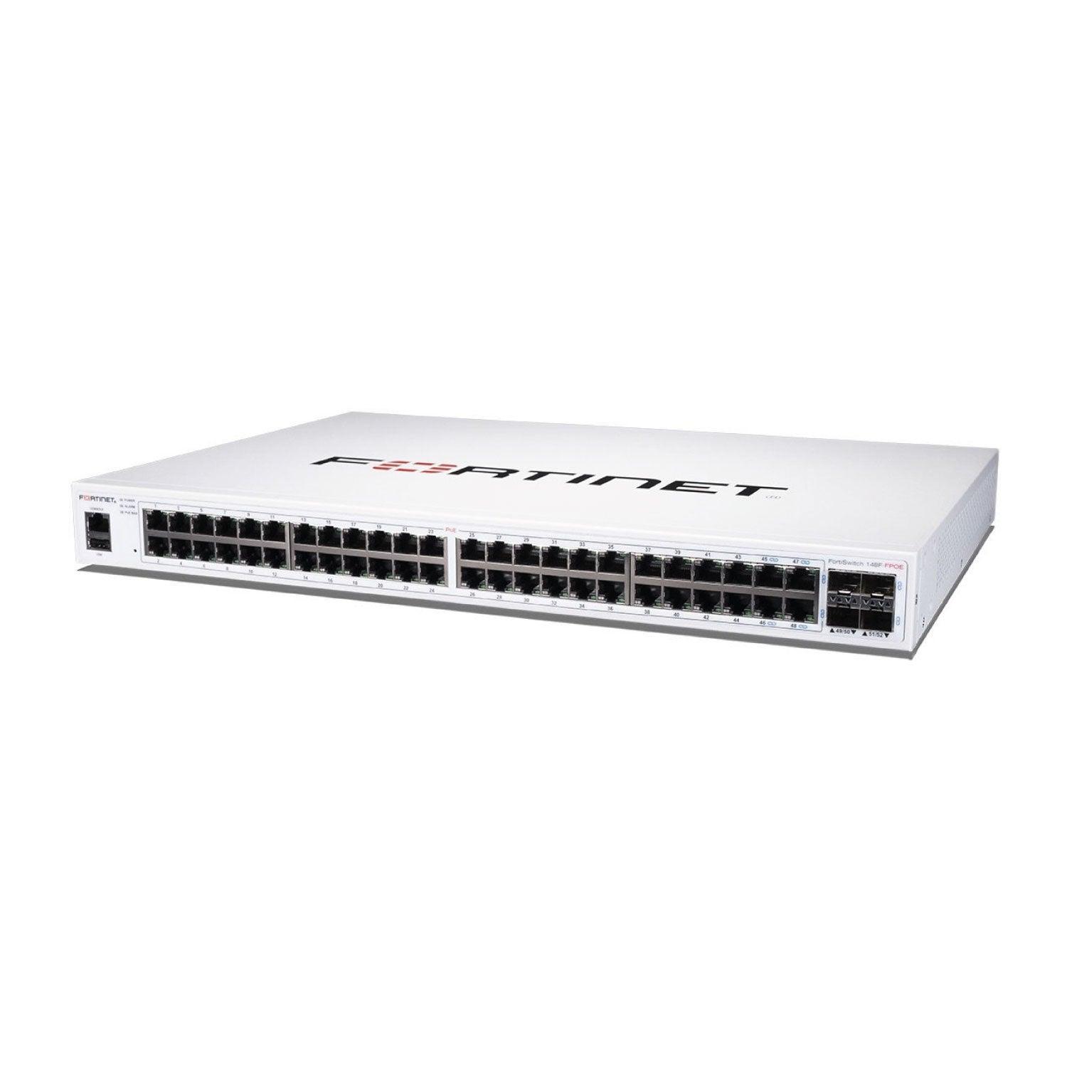 FortiSwitch Fortinet 148F-FPOE, L2+, 48GbE, 48/48 PoE, 4 SFP+, 740W, 1 Año hardware (FS-148F-FPOE) Imagen secundaria del producto