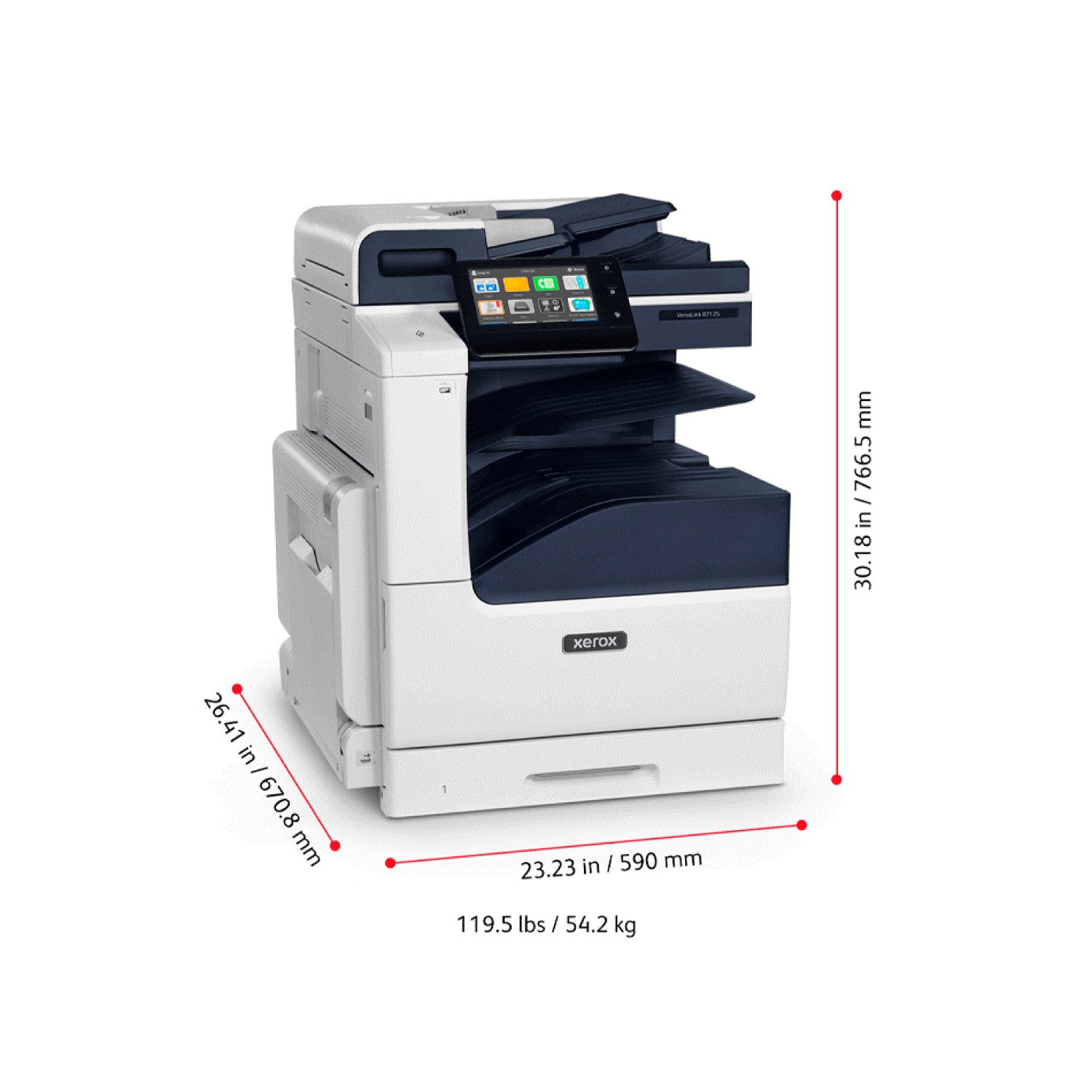 Impresora Multifuncional Xerox B7130V, A3, B/N, 30ppm, USB, 1Y (B7130V_S)