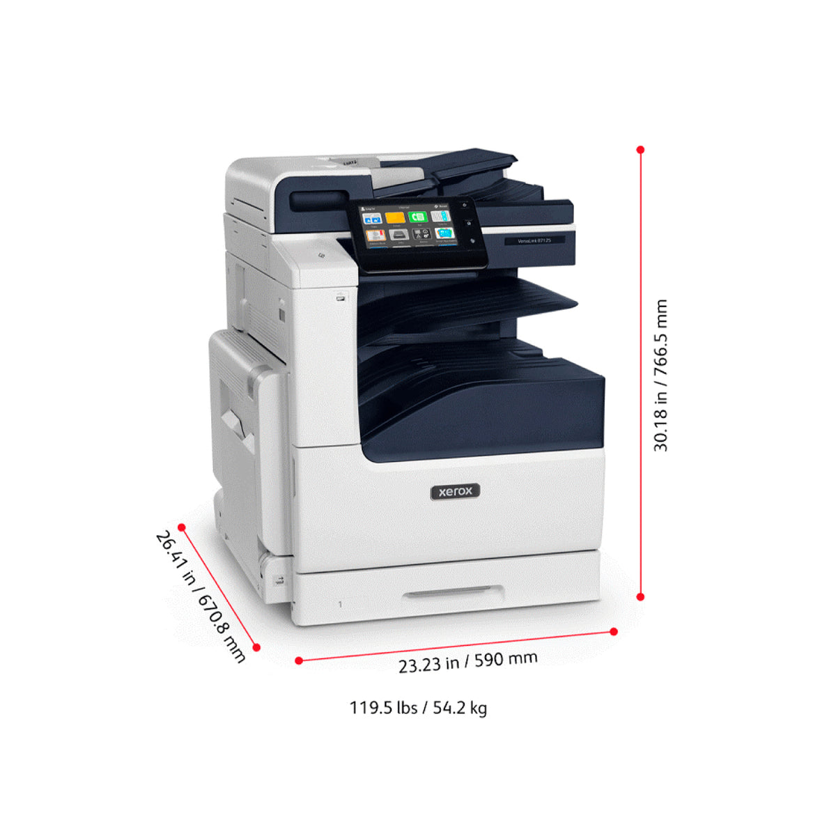 Impresora Mult. Led Xerox Versalink B7135V_D, B/N, A3, 35ppm, LAN, USB, 1Y