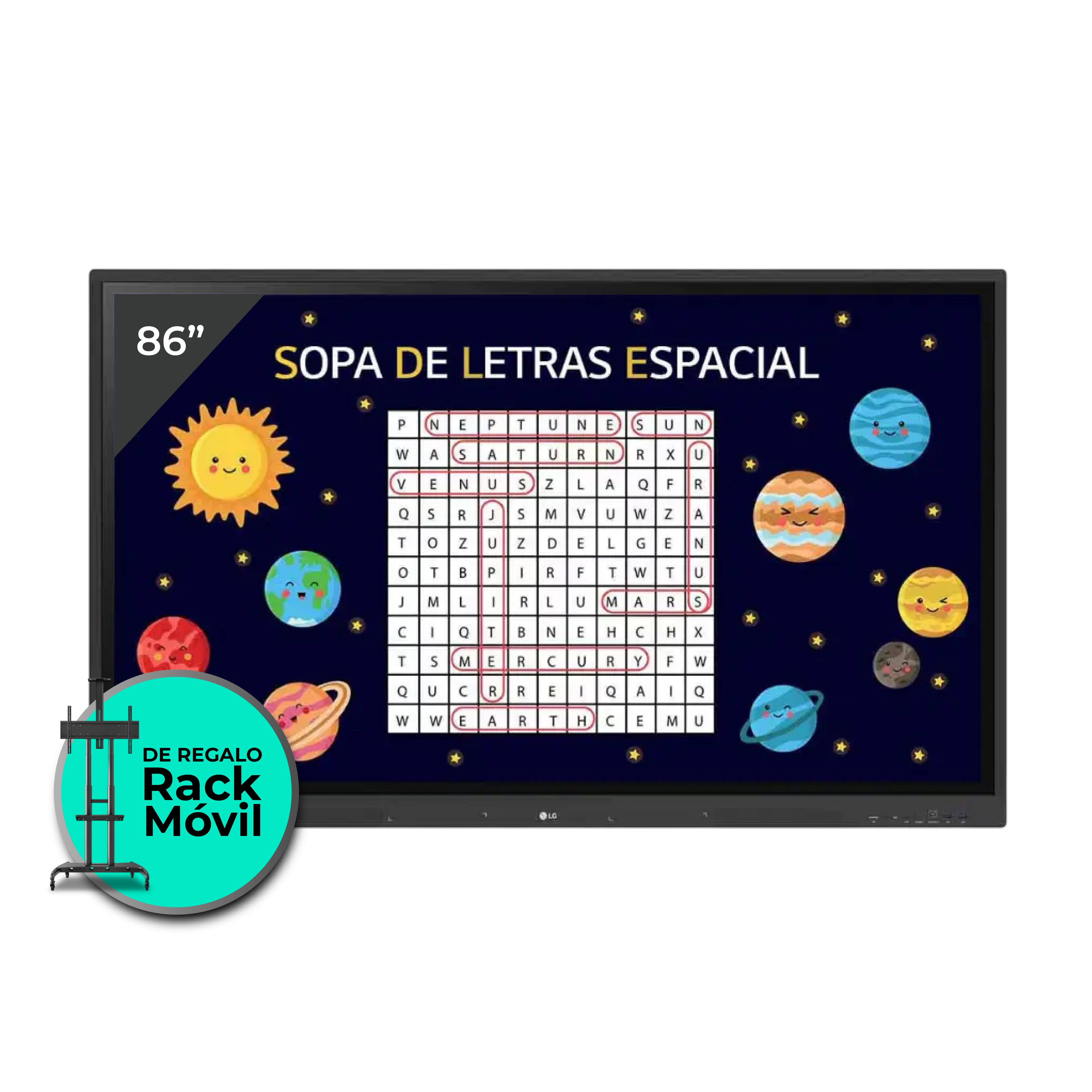 Pantalla Interactiva LG Serie 86TR3DK-B, 86 pulgadas, Android 13 Imagen principal del producto
