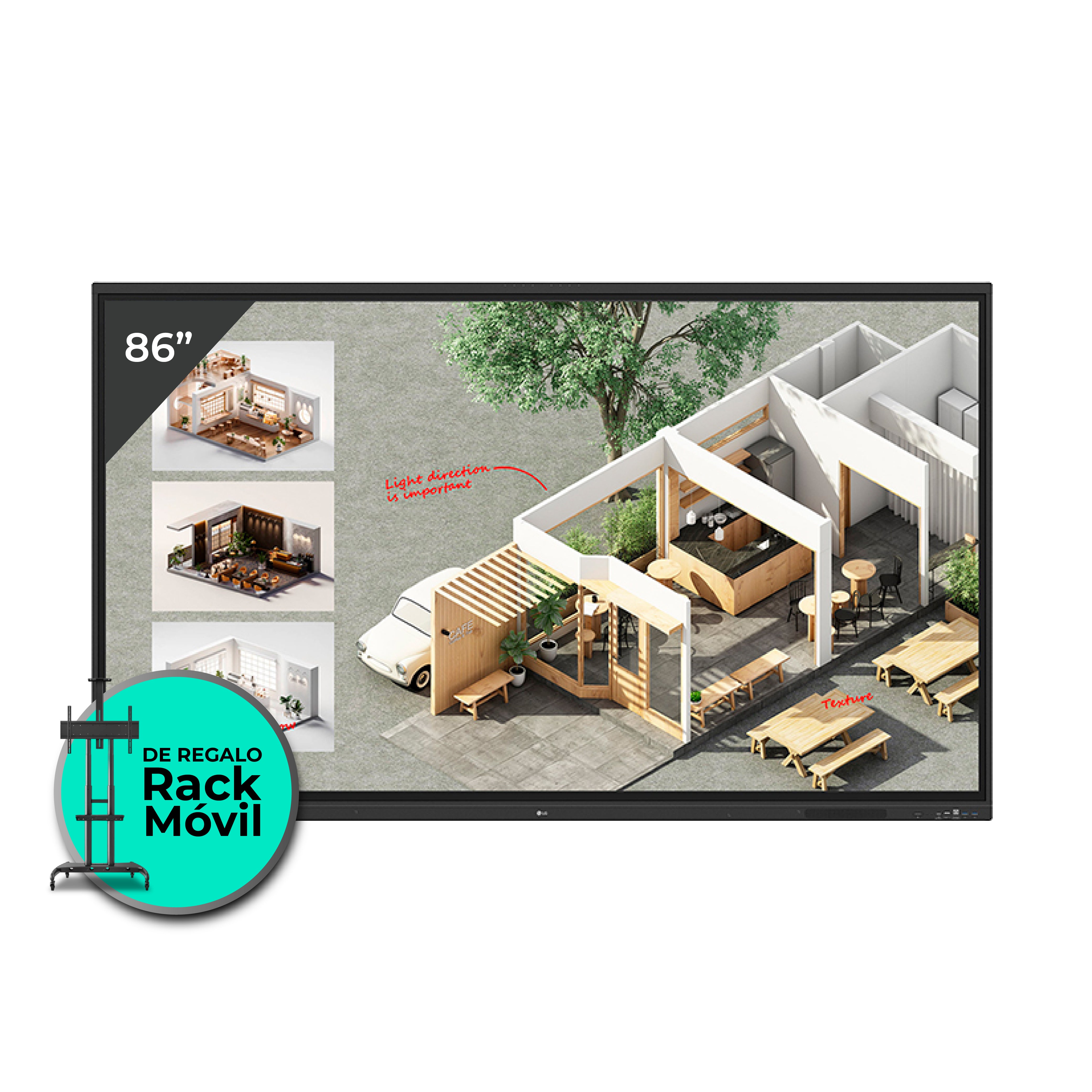 Pantalla Interactiva LG 86TR3DQ, 86 pulgadas, Android 14 Imagen principal del producto