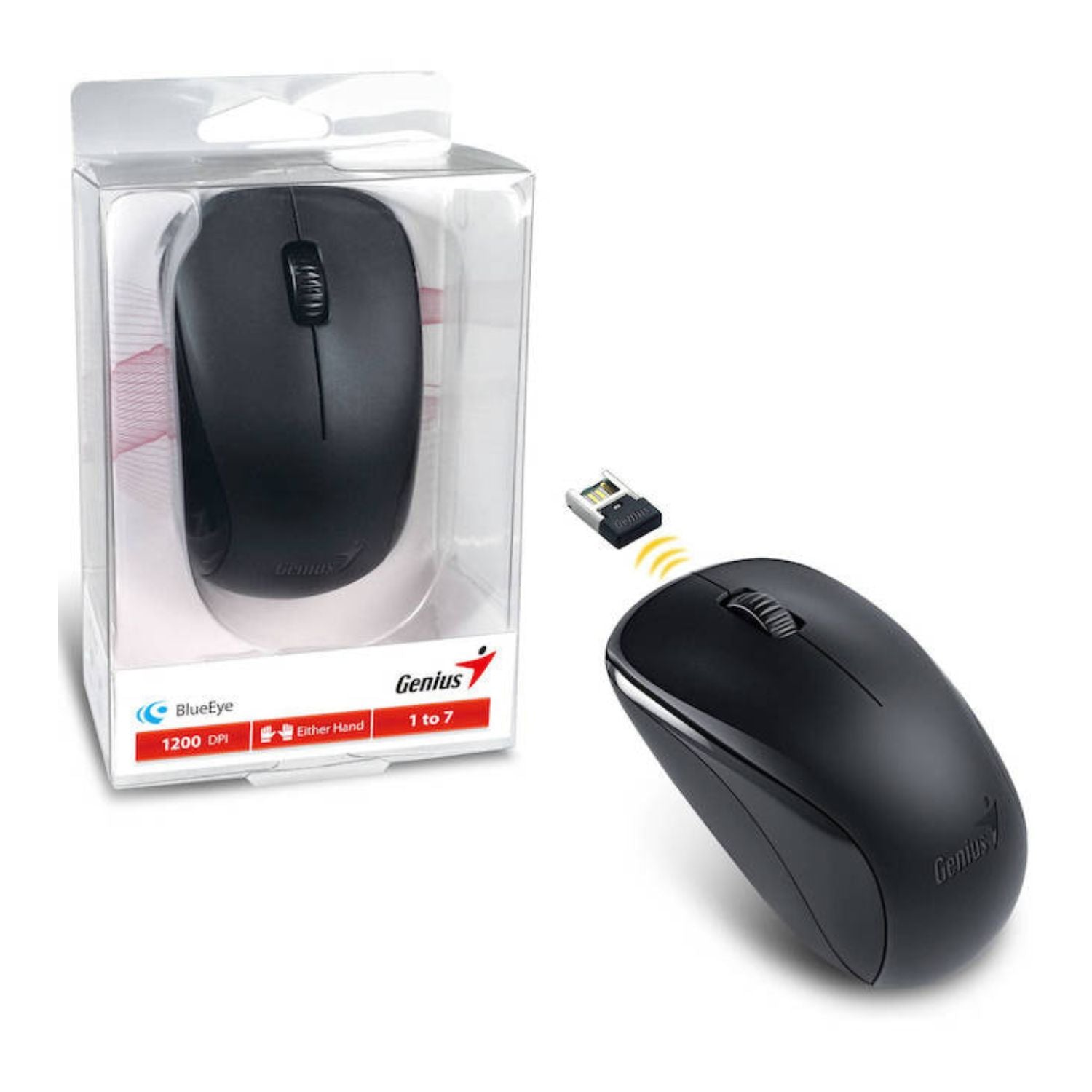 Mouse inalámbrico Genius NX-7000, Wireless, BlueEye, 3 botones, Negro (31030027400) Imagen secundaria del producto