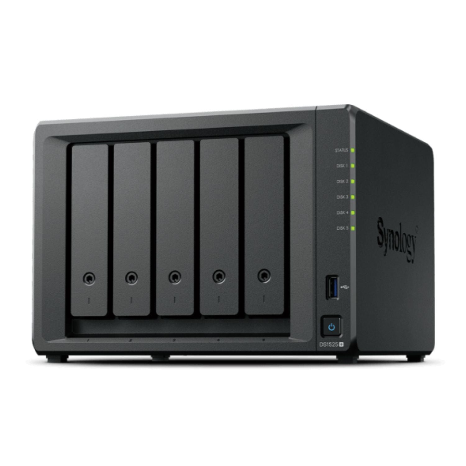 Almacenamiento NAS Synology DiskStation DS1525+, 4C, 8GB, 5 bahías, 0TB, 3 años. Imagen principal del producto