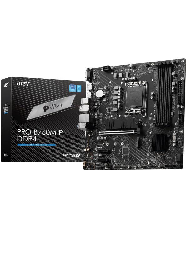 MB MSI B760M-P, 13a Gen, 12a Gen, LGA1700, DDR4, HDMI, DP, USB, VGA, RJ-45, 1Y (PRO B760M-P DDR4) (En Bolsa)