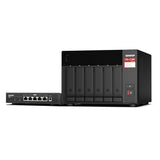 Almacenamiento NAS QNAP TS-673A-SW5T-US, 4C, 8GB RAM, 6 bahías + Switch Qnap SW5T 5P