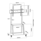 Rack Móvil Pedestal Para Pantalla interactiva, 42"-100", Soporta hasta 120KG
