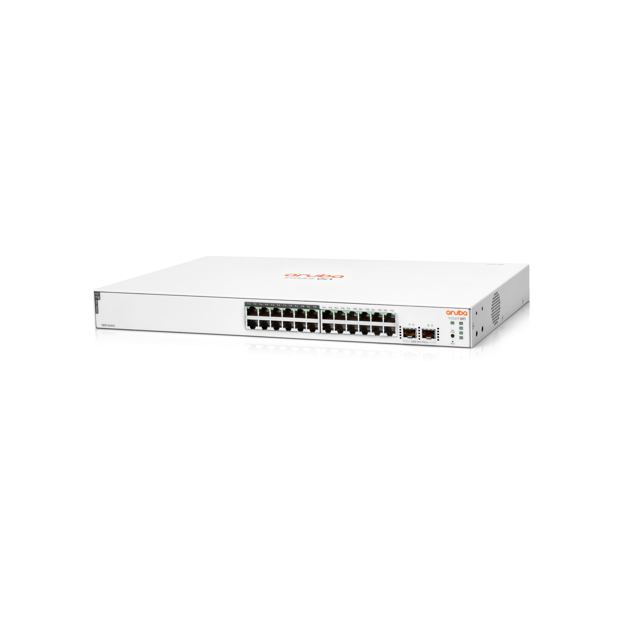 Switch Administrable HPE Aruba IO 1830, 24 GbE, 12/24PoE, 195W, 2 SFP, L2, 2 Años (JL813A) Imagen secundaria del producto