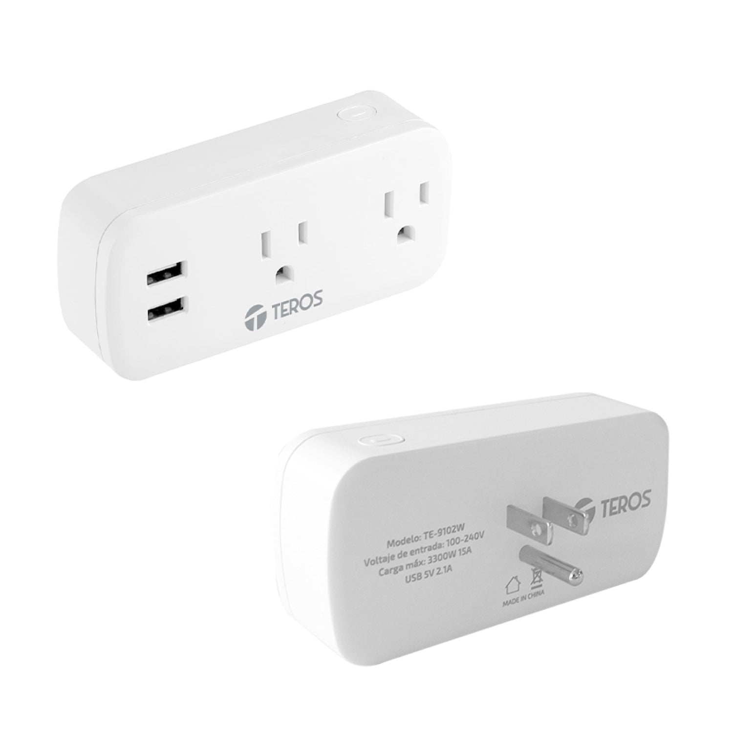 Tomacorriente Inteligente Teros TE9102W, 2 tomas, 2 USB, WiFi, Imagen principal del producto