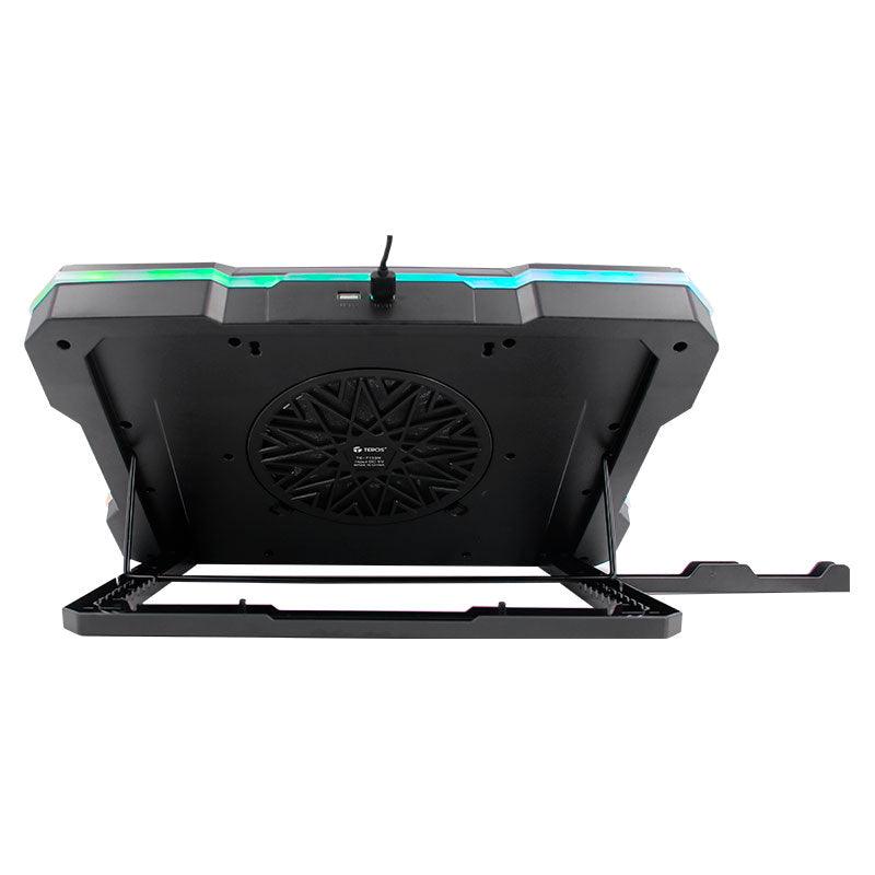 Cooler para laptop Teros TE-133N RGB, 19", 7 angulos ajustable, Negro, 1Y (TE7133N)