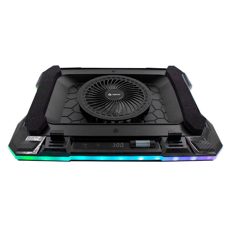 Cooler para laptop Teros TE-133N RGB, 19", 7 angulos ajustable, Negro, 1Y (TE7133N)