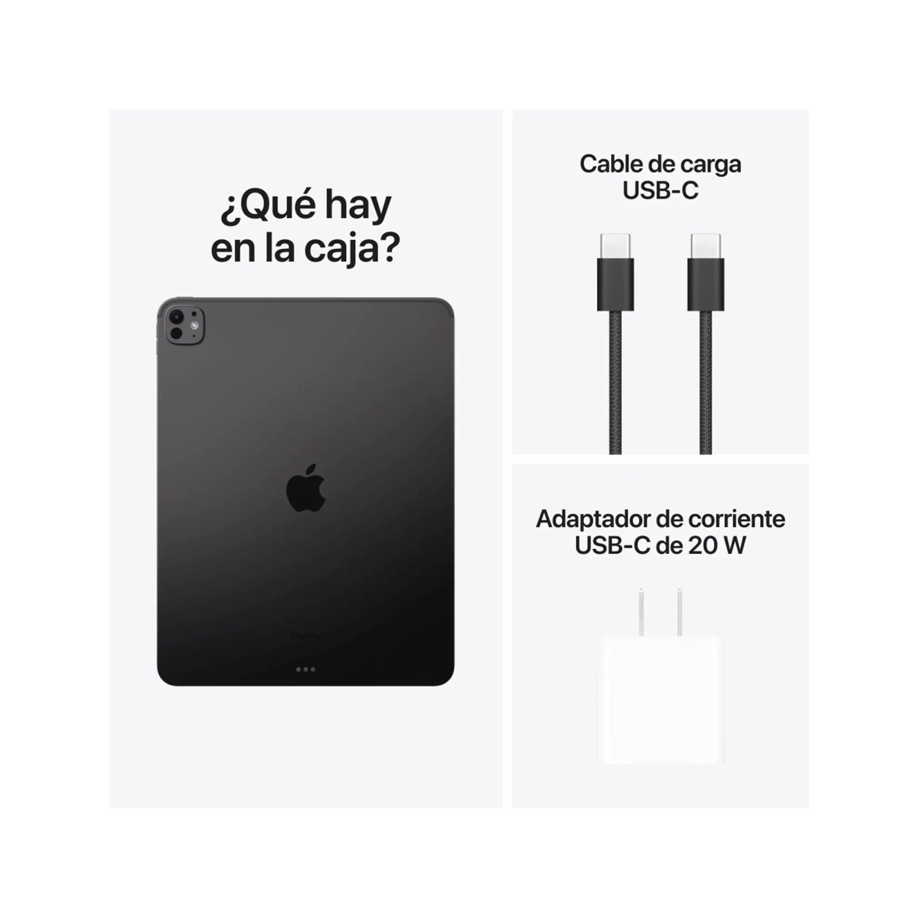 Tablet Apple iPad Pro, M4, 8GB, 256GB, 13" Retina XDR, WiFi6E, BT 5.3, Negro, 1 año (MVX23CL/A)