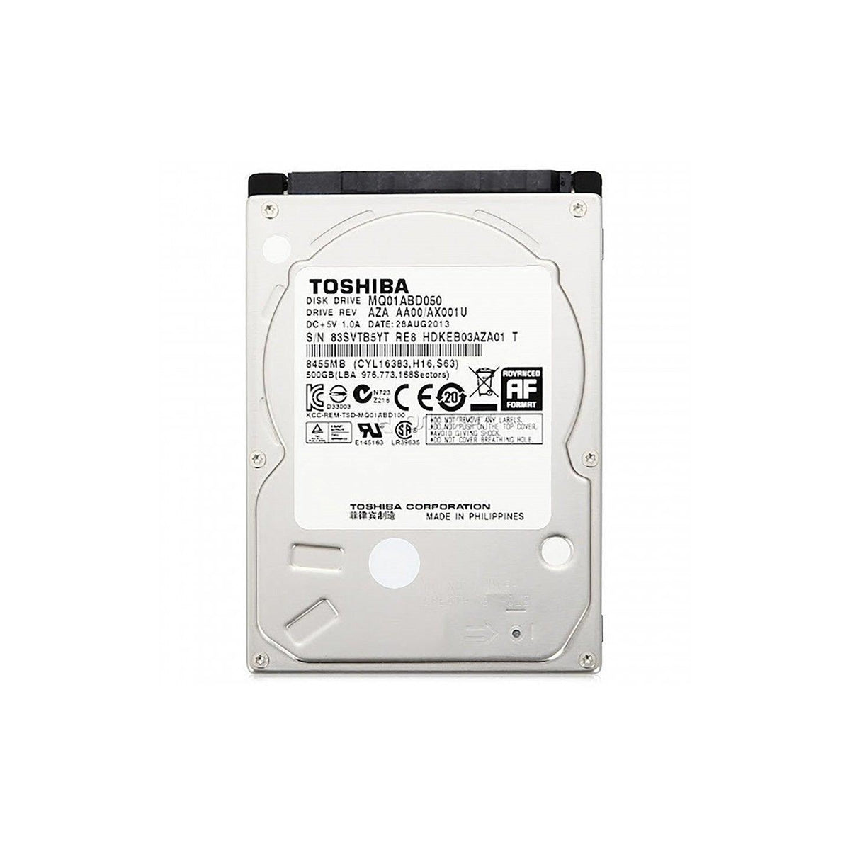 Disco Duro para Laptop Toshiba 500GB, 2.5", Sata, 5400 rpm, (sin Empaque)