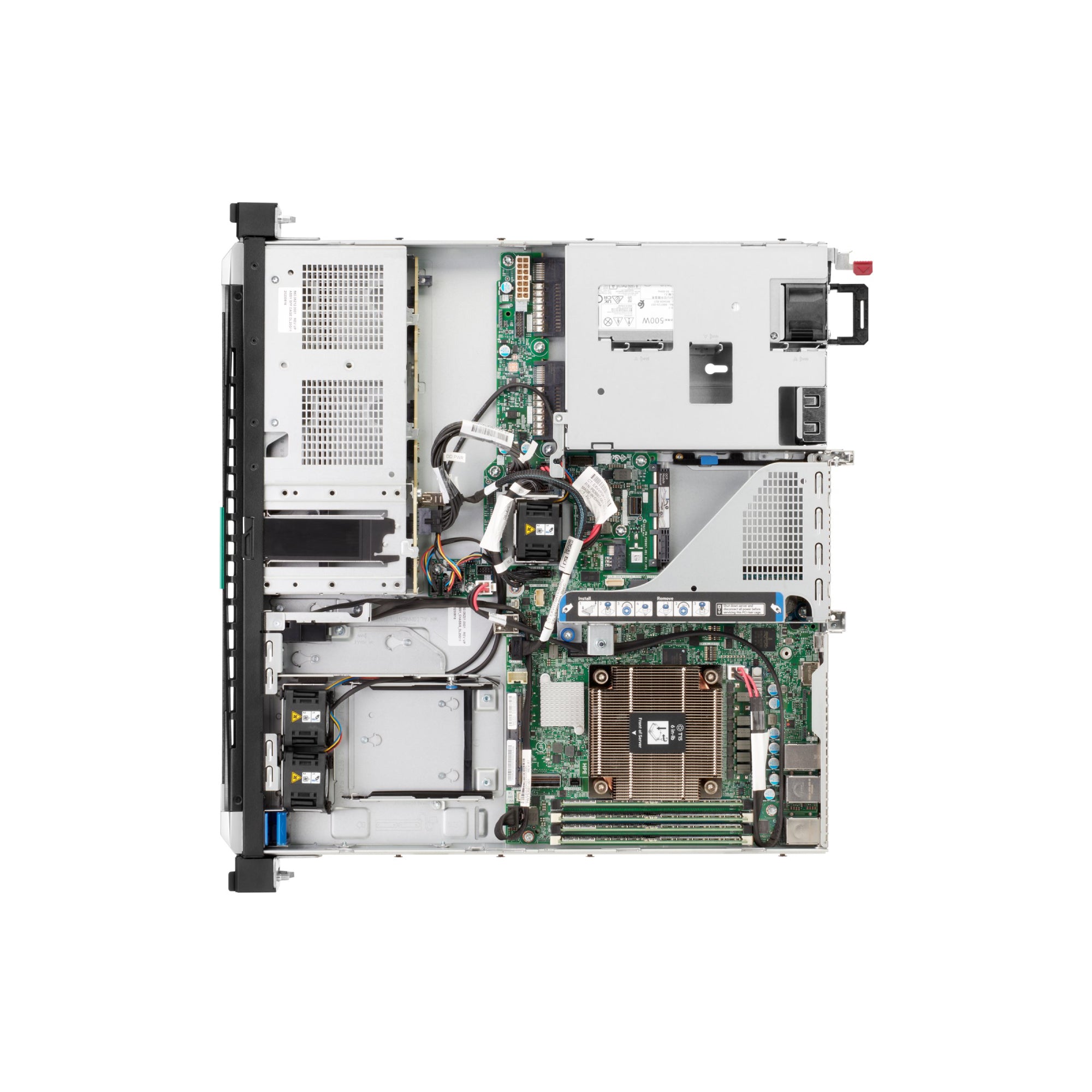 Servidor HPE ProLiant DL20 Gen11, Intel Xeon 6325p, 4C/8T, 1X32GB, 2x480GBSSD, 1X500W, 3 Años (P86721-DM5)