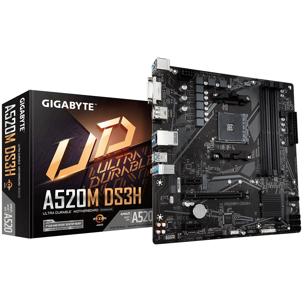 Mainboard Gigabyte A520M DS3H (rev. 1.0) SK-AM4 - Ryzen  3Gen - PERU DATA Imagen principal del producto