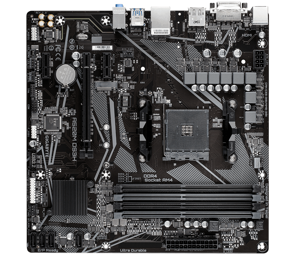 Mainboard Gigabyte A520M DS3H (rev. 1.0) SK-AM4 - Ryzen  3Gen - PERU DATA