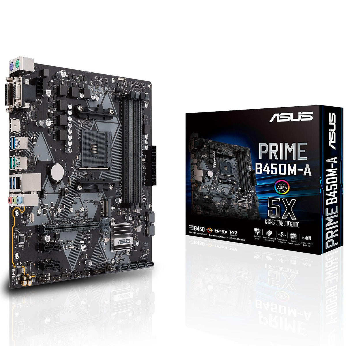 Mainboard Asus B450M-A DDR4, AM4 para Ryzen