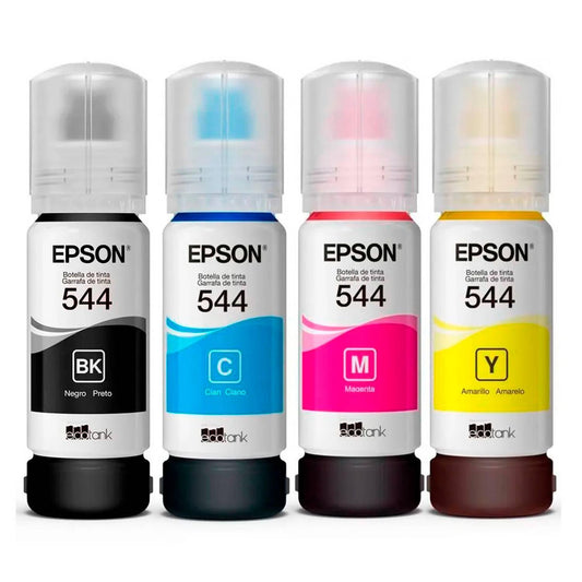 Pack de Tintas EPSON T544 Negro, Amarillo, Cian y Magenta (Sist. Continuo) 1500