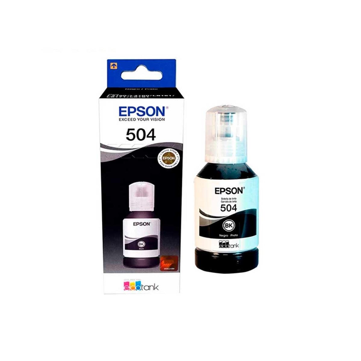 Tinta EPSON T504, Sistema Continuo - Negro - PERU DATA