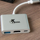 Adaptador Xtech XTC-565 Hub USB C A HDMI / USB 3.0 / USB C