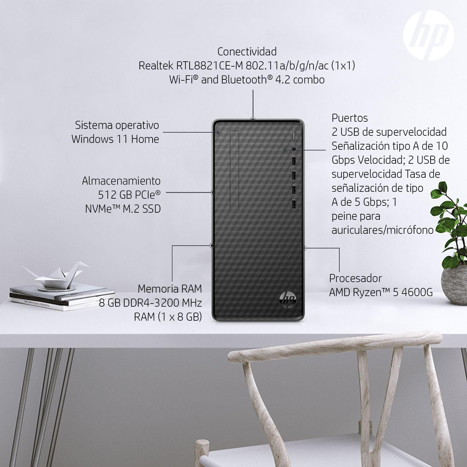 PC HP M01 F2004lam con procesador amd ryzen 5 especificaciones