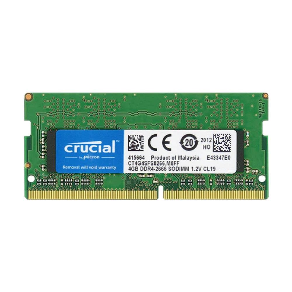 Memoria Sodimm Crucial 4GB DDR4, 2666Mhz, 1.2V, 1Y (CT4G4SFS8266) Imagen principal del producto
