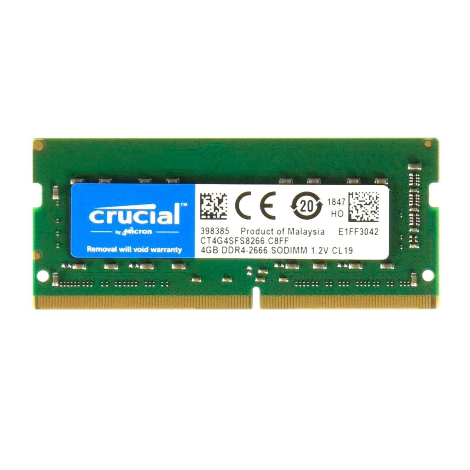 Memoria Sodimm Crucial 4GB DDR4, 2666Mhz, 1.2V, 1Y (CT4G4SFS8266) Imagen secundaria del producto